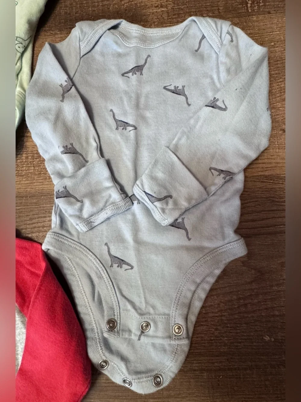 Carter's Long-Sleeve Baby Bodysuit Bundle in Blue, Red, Green, Gray